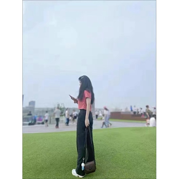 Quần jeans nam nữ Unisex trắng - đen ống rộng che khuyết điểm chân kèm khuy chiết eo quần phong cách Han Quốc