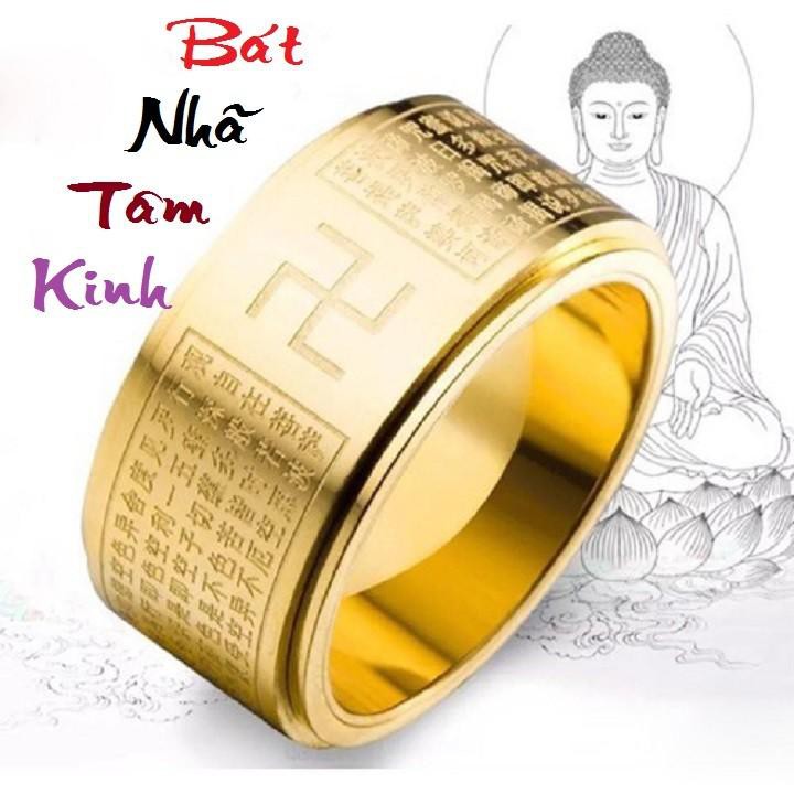 Nhẫn bát nhã tâm kinh - xoay 360 độ (nhẫn phong thủy)