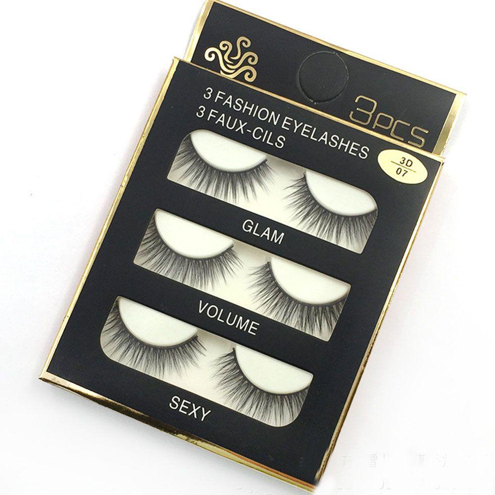 QQMALL Set 3 Cặp Lông Mi Giả Mềm Mại Trang Điểm Chuyên Nghiệp
