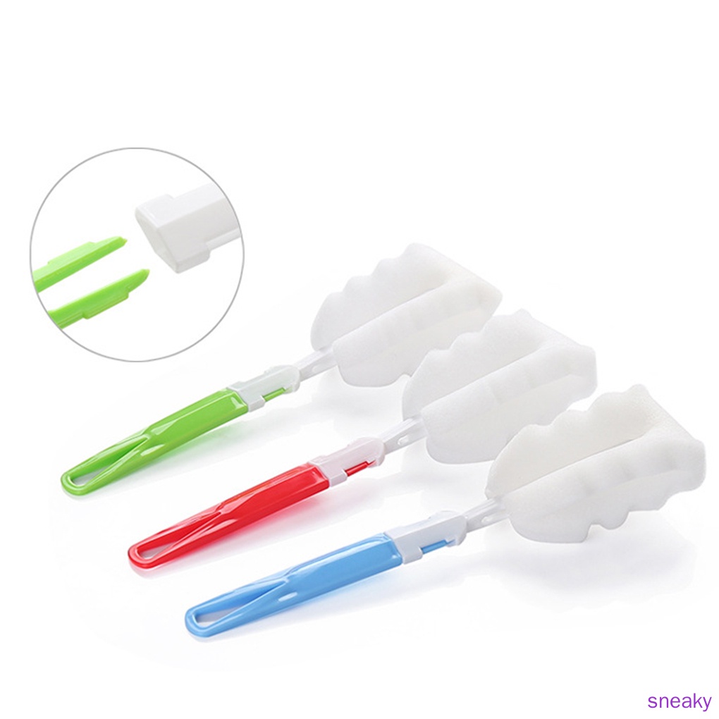 Bàn chải mút xốp PP cán dài màu sắc ngẫu nhiên có thể tháo rời dùng để rửa ly cốc