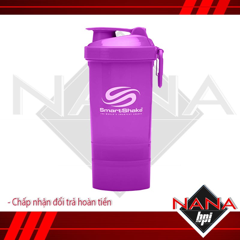 Bình lắc thể thao SMART SHAKER L 3 ngăn 800ml - Chính hãng