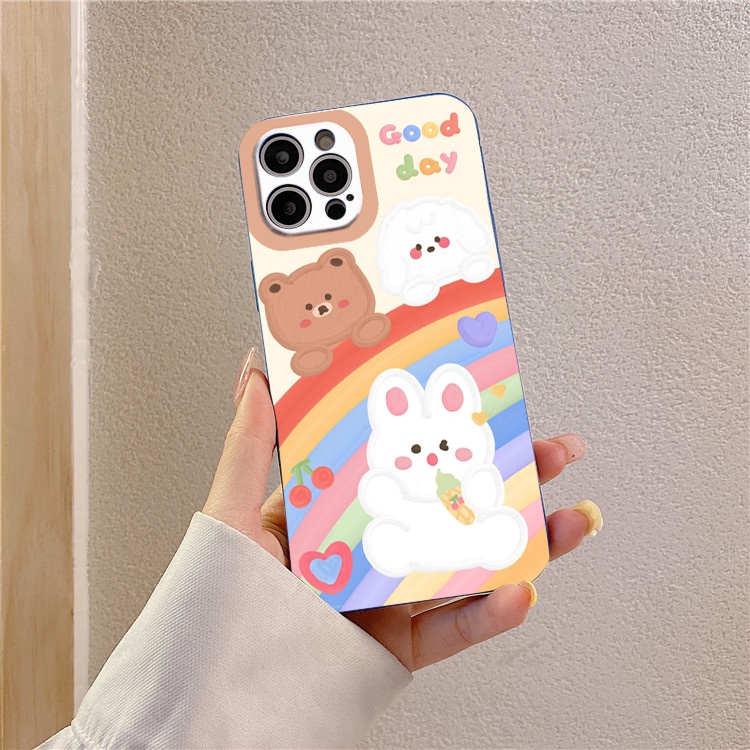 Ốp điện thoại iphone Good day, Nice day thỏ gấu dễ thương ốp iphone6/6s/7/8/se2020/13/12/12Pro/Promax/x/xs/xr/xsmax BVC