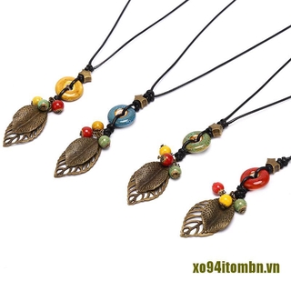 Vòng cổ hạt gốm phong cách dân tộc thời trang cho nữ