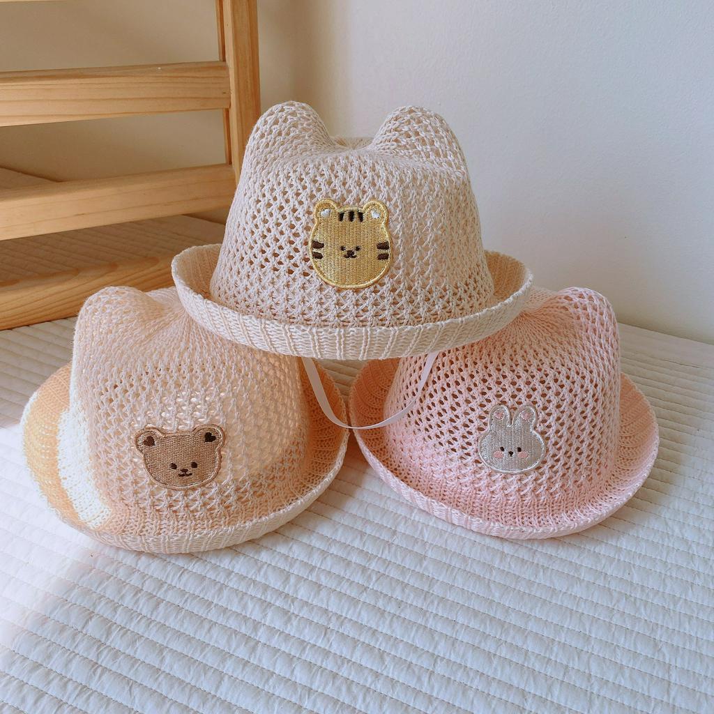 Mũ tai gấu lưới thêu xuất Hàn siêu mát, siêu thoáng, siêu cute cho bé