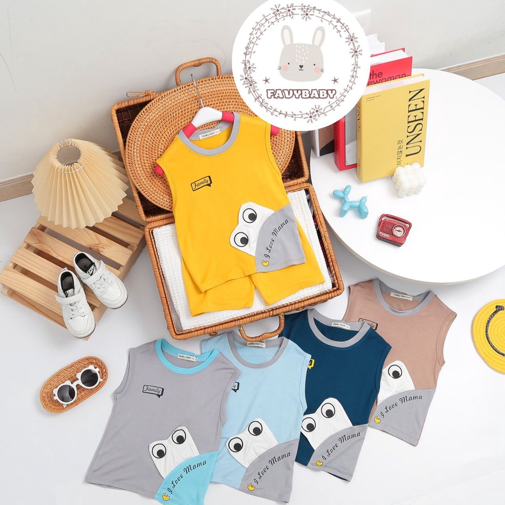 Bộ MINKY MOM Bé Trai Bé Gái 3 Lỗ Thun Lạnh Quần Ngắn Đồ Bộ Mùa Hè Đơn Sắc Hoạ Tiết Độc Đáo Trẻ Em 0 - 7 Tuổi - Favybaby