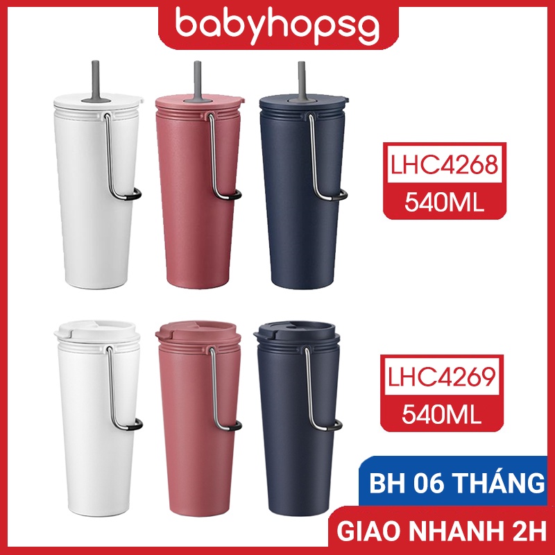 Ly giữ nhiệt Lock&Lock Bucket Tumbler có ống hút hoặc nắp bật, dung tích 540ml LHC4268 LHC4269 - BABYHOPSG
