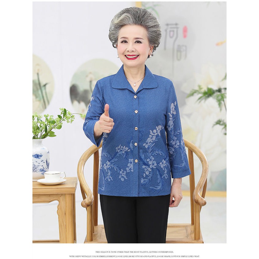 Bộ quần áo cho bà già, set đồ nữ lớn tuổi AR22