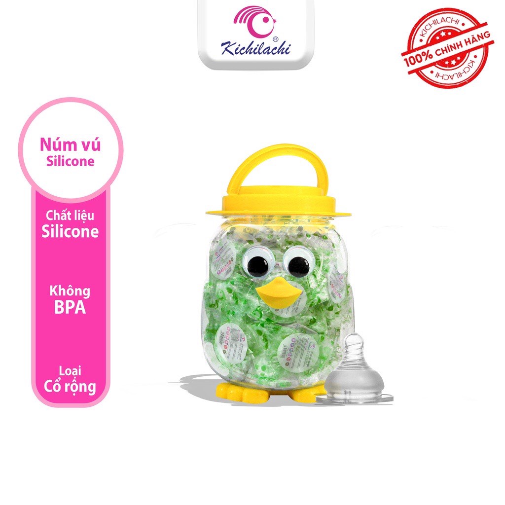 Núm vú cổ rộng silicon siêu mềm KICHI Size S, M, L, Y