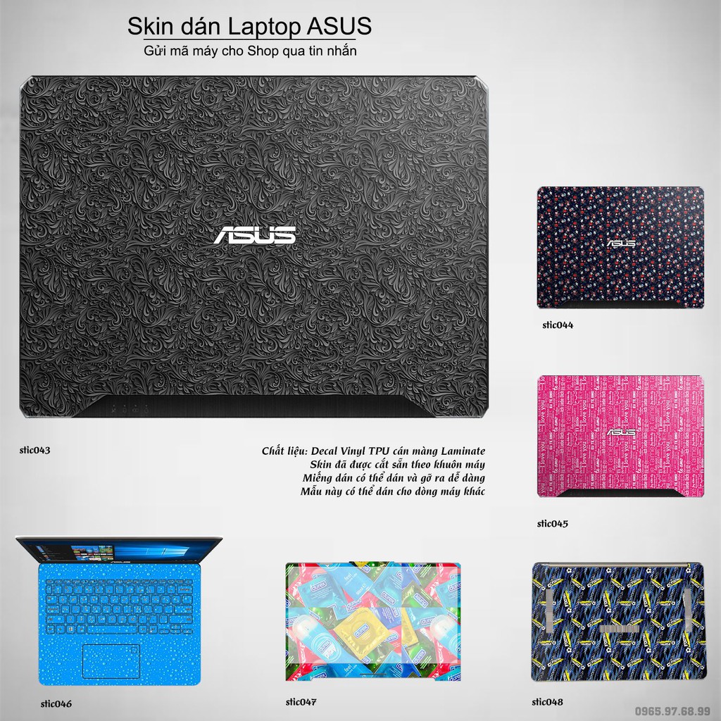 Skin dán Laptop Asus in hình Hoa văn sticker _nhiều mẫu 8 (inbox mã máy cho Shop)