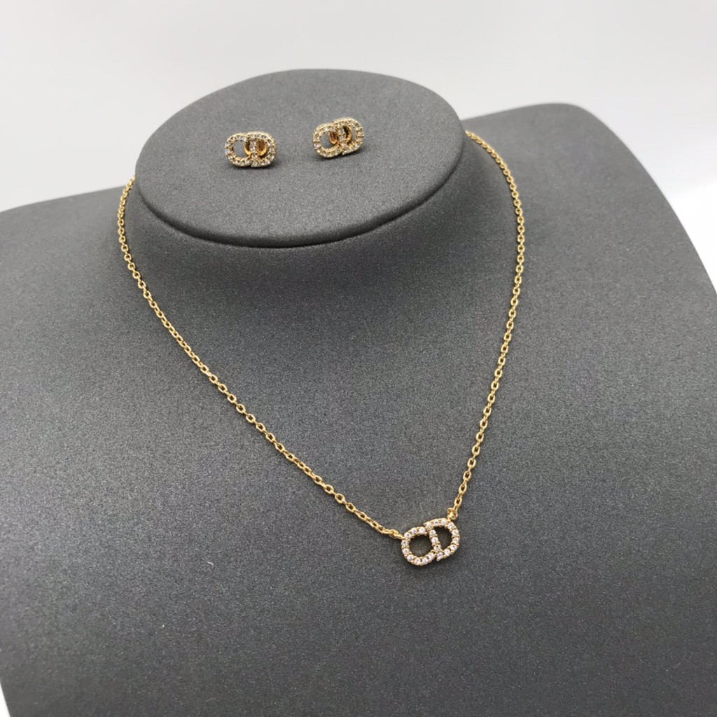 Dior Bộ Trang Sức Hợp Kim Đính Đá Sang Trọng Cho Nữ