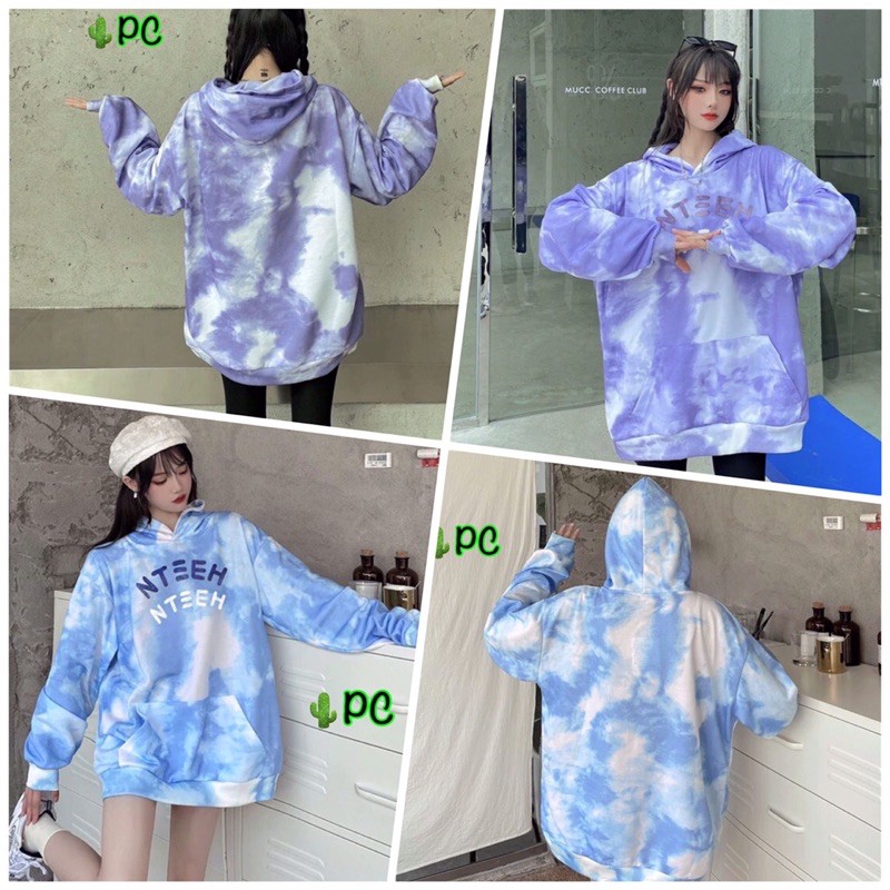 🌵Áo hoodie loang màu NTEH, form unisex nam nữ đều ngầu ( áo khoác nỉ bông )