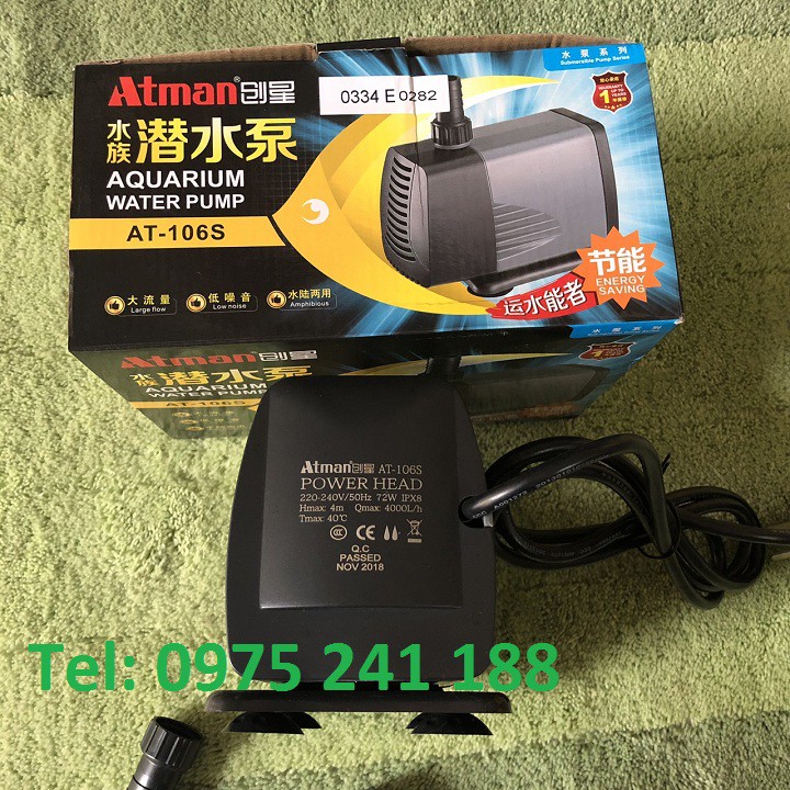 Máy bơm Atman AT 106S, 72W, đẩy cao 4m, lưu lượng 4000 lít