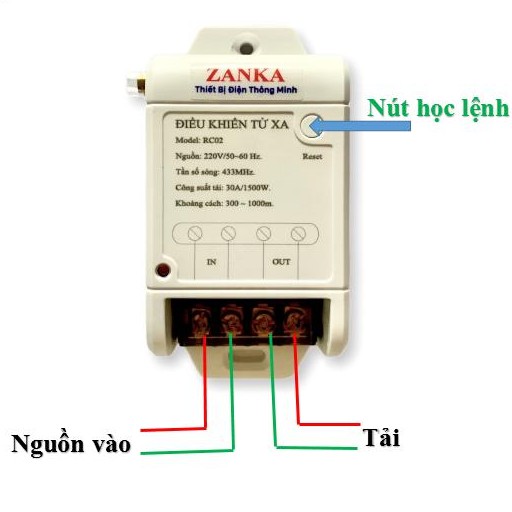 Công tắc điều khiển từ xa công suất lớn 500M~1000M 30A/220V sóng Radio RF 433Mhz BỘ 03