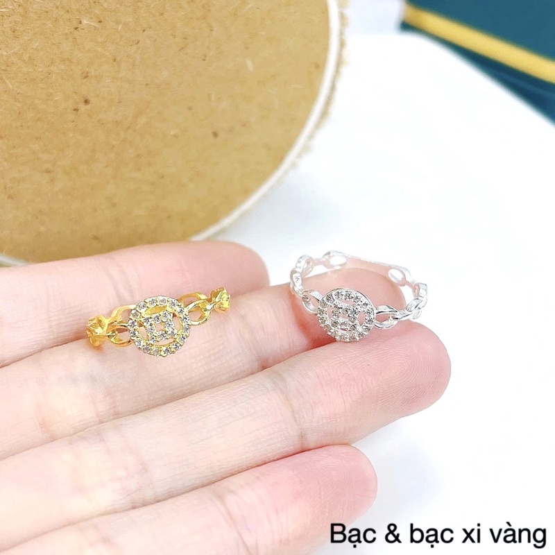 Nhẫn kim tiền bạc ta mạ vàng 24kara đem lại tài lộc may mắn - Vàng Bạc Khải Khải