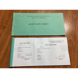 Giấy giới thiệu có rãnh xé ( 1 quyển )