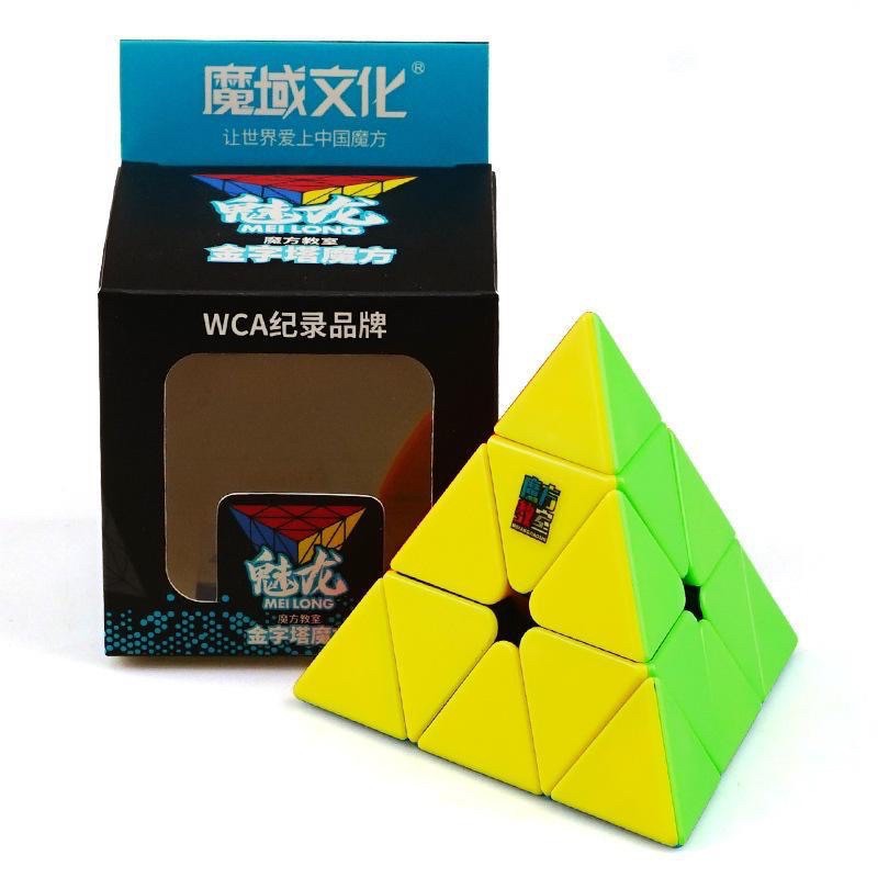 Rubik tam giác 3 tầng ko viễn trò chơi rubic 3x3x3 hình kim tự tháp  không viền Xoay Mượt , Lõi Cứng Cáp, Bền