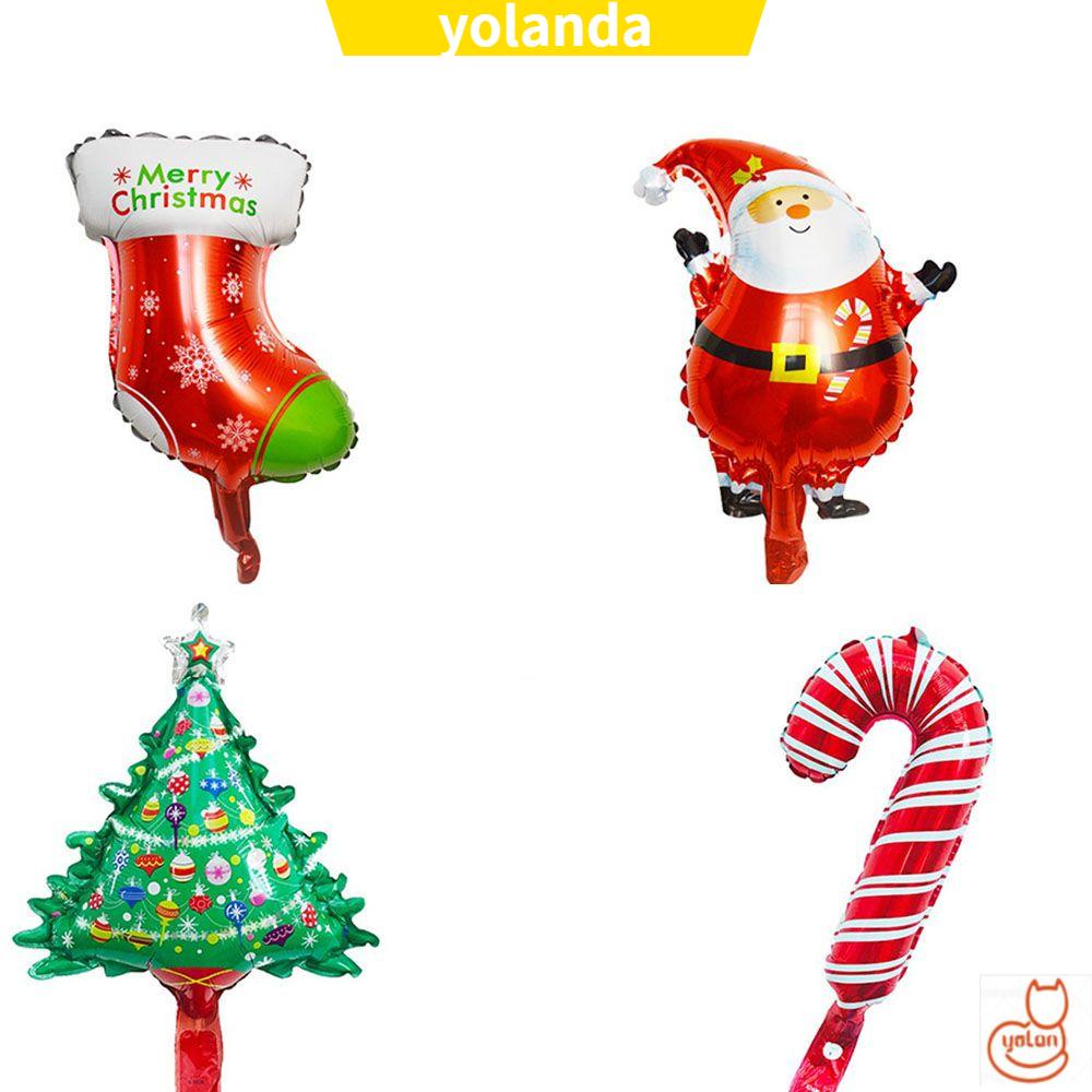 Bong Bóng Nhôm Họa Tiết Giáng Sinh / Ông Già Noel / Người Tuyết / Tuần Lộc Trang Trí Cây Thông Giáng Sinh Mới