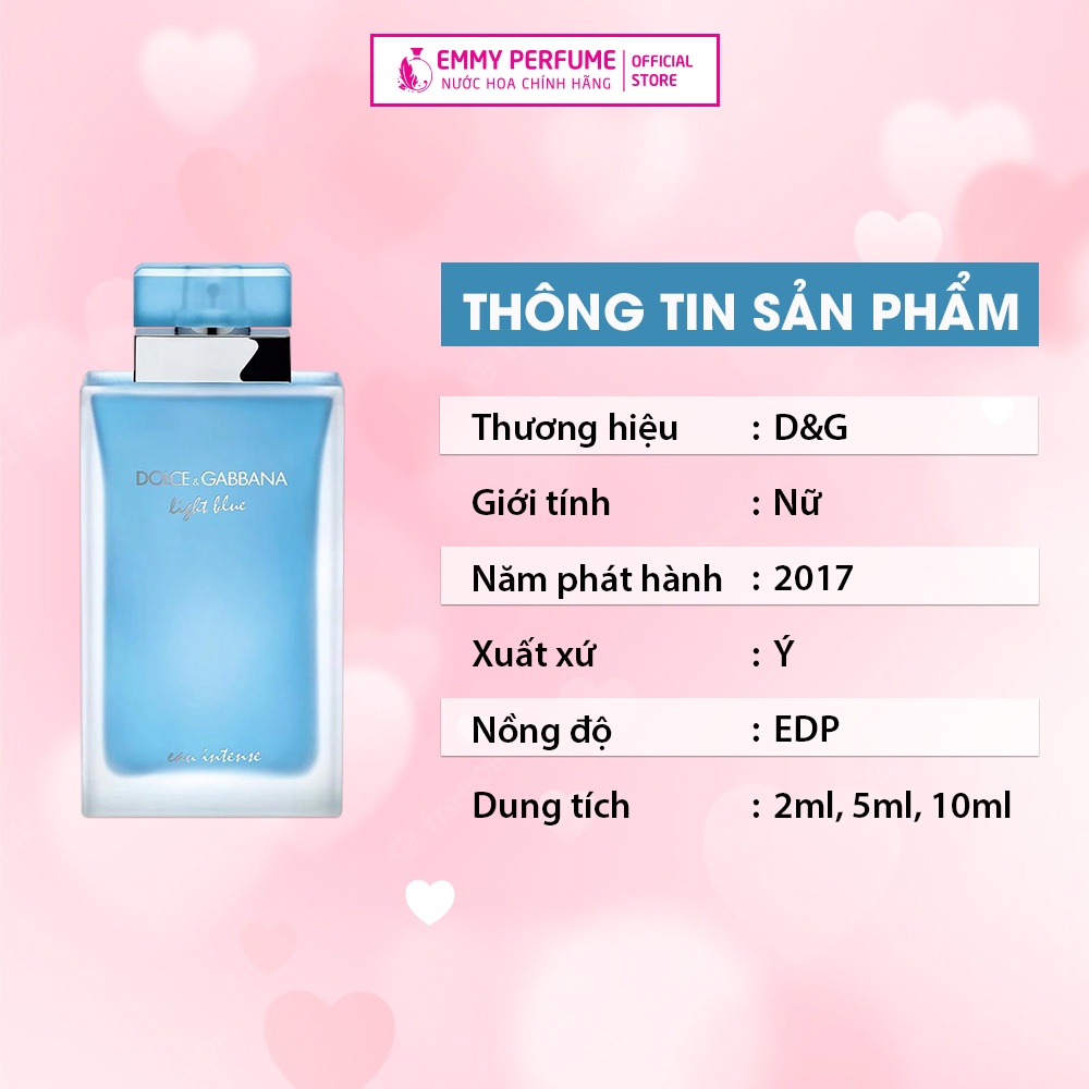 Nước hoa nữ D.G Light Blue EDT| Light Blue Intense| Light Blue Forever pour femme - EmmyPer