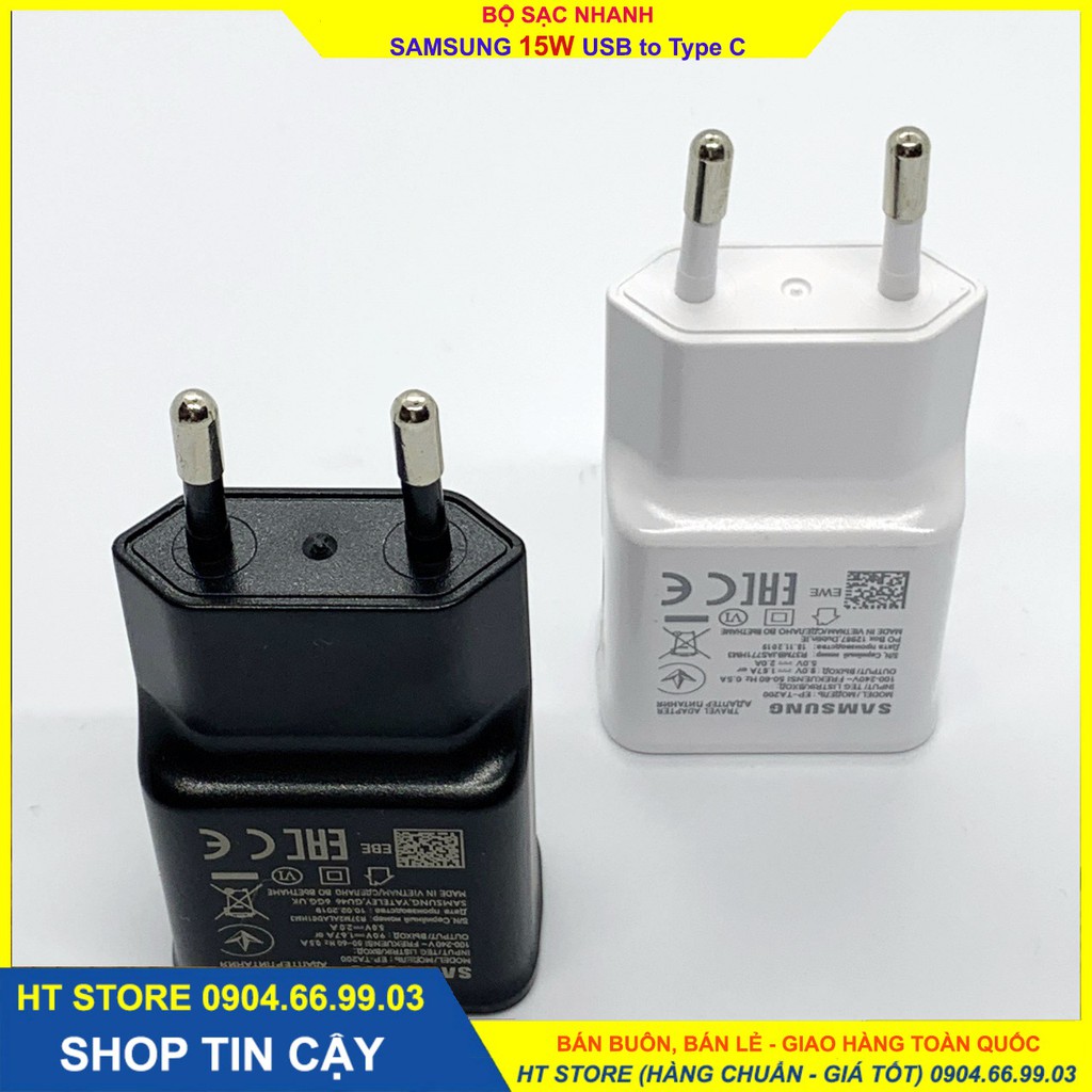 Bộ sạc nhanh SamSung 15W dành cho Galaxy S10, Note 9, A80, A70... Cáp sạc USB to Type C