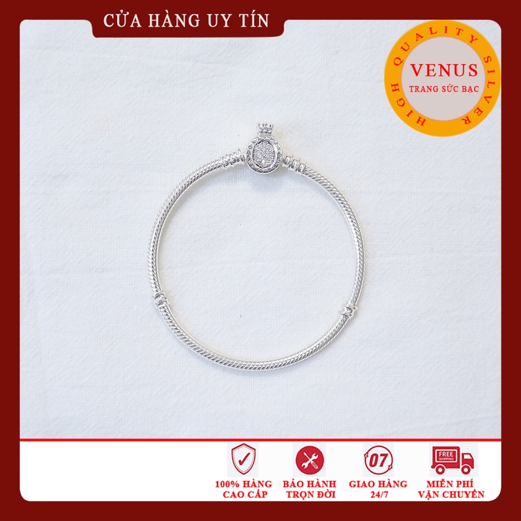 Vòng charm khoá vương miện- Hàng cao cấp S925 ALE- Mã sản phẩm VENUSLVM