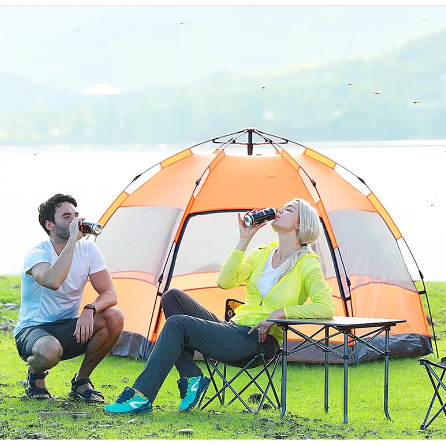 Lều Cắm Trại,Lều Du Lịch Dã Ngoại, Lều Phượt Tự Bung 4 đến 6 người Chống Thấm Nước Chống Muỗi Gấp Gọn Tiện Lợi