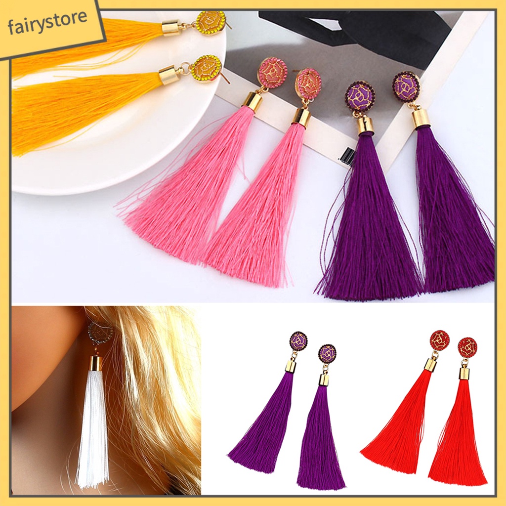 1 Đôi Bông Tai Tua Rua Thời Trang Nữ Tính