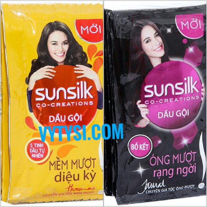 xả/gội sunsilk dây 12 gói màu đen, vàng