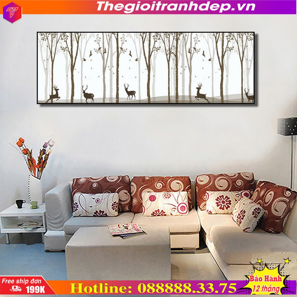 Tranh canvas khổ lớn - tranh nghệ thuật treo tường Thế Giới Tranh Đẹp - Q31C-60x180cm