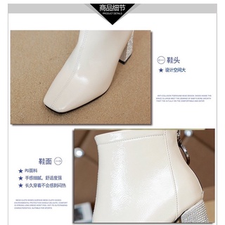 Boot nữ da bóng gót vuông 7cm ( sẵn) M8899