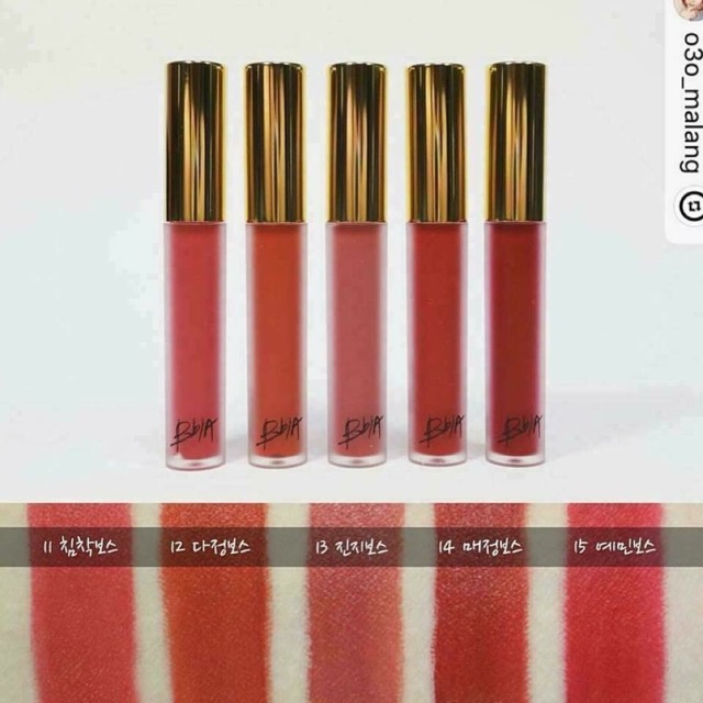 Son kem BBIA Last Velvet Lip Tint version 3 11 12 13 14 15