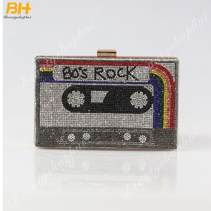 Ví Cầm Tay Đính Kim Cương Giả Phong Cách Âu Mỹ Retro Mới Cho Nữ Dự Tiệc