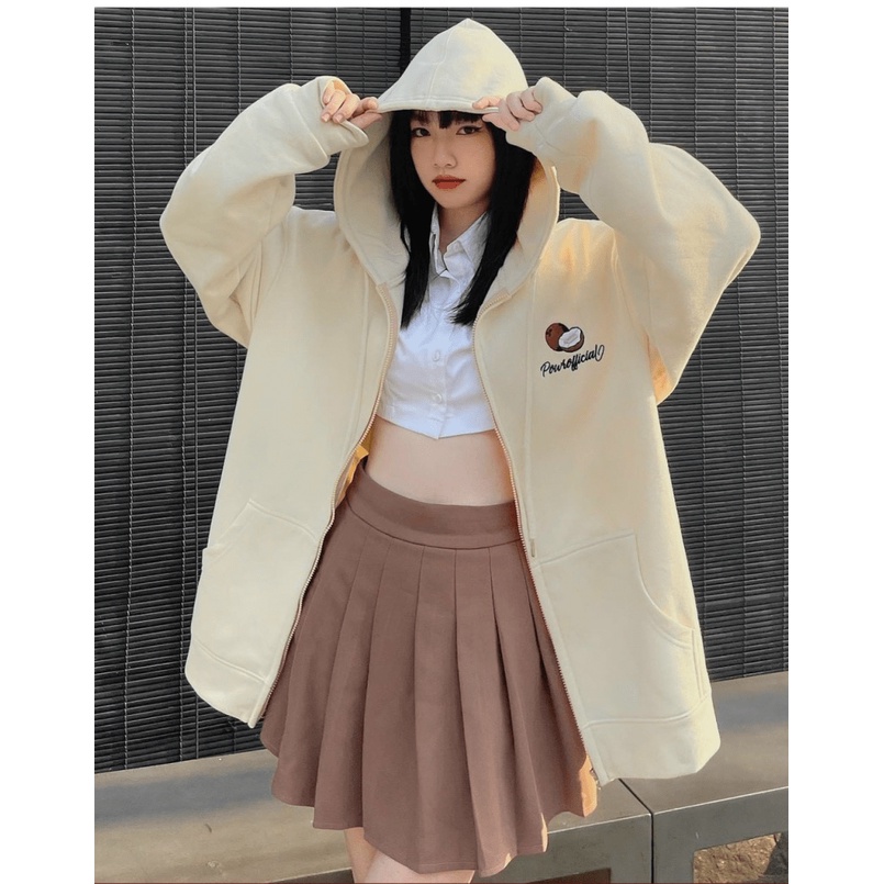 ÁO KHOÁC  HOODIE NỮ CHỐNG NẮNG CÓ DÂY KÉO HỌA TIẾT SIÊU CUTE CÂY ME