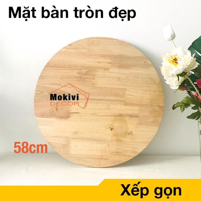 [Freeship 10] Bàn học gỗ chân xếp gọn TRÒN TO + Bàn ăn bệt gia đình sản phẩm chất lượng