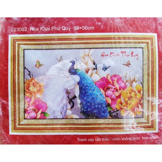 Tranh thêu chữ thập hoa khai phú quý 223062