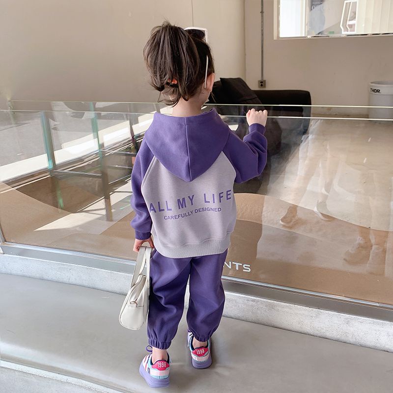 Set Đồ Thể Thao Dài Tay Có Nón Thời Trang Cho Bé Gái