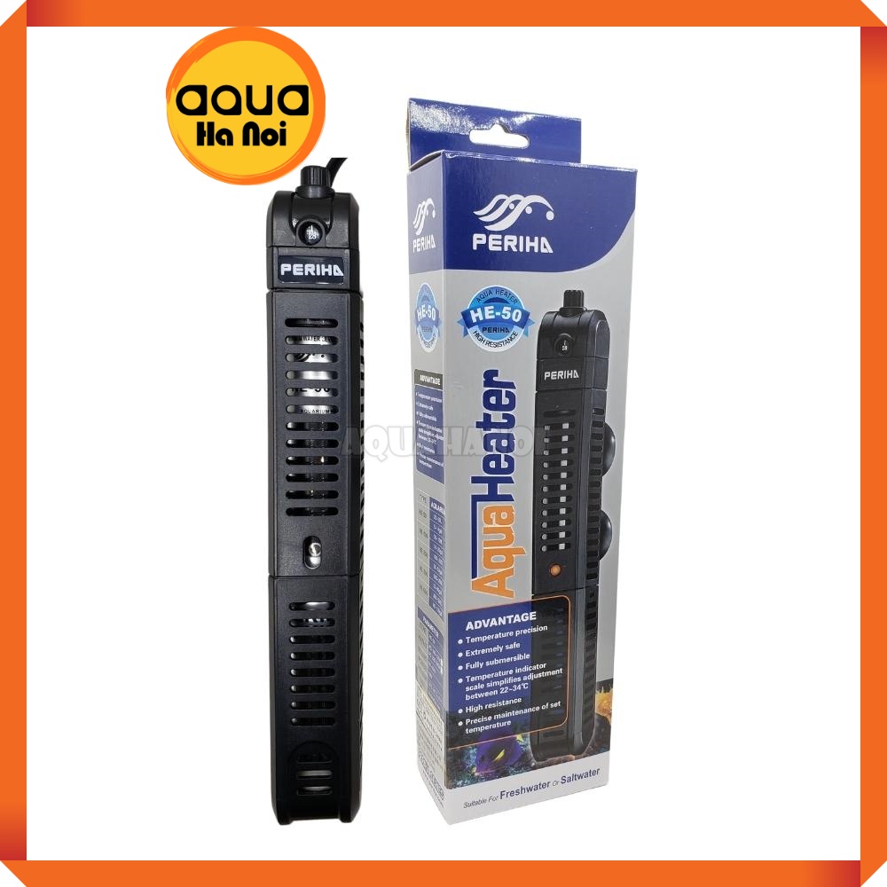 Sưởi bể cá cao cấp PERIHA HE 50/100/200/300/500W - Có bọc nhựa chống bỏng cá
