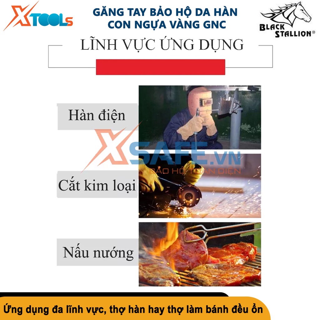 Găng tay da hàn GNC thấm hút mồ hôi chống cháy chịu nhiệt chống cắt độ bền cao bao tay hàn cắt - cơ khí [XSAFE] [XTOOLs]