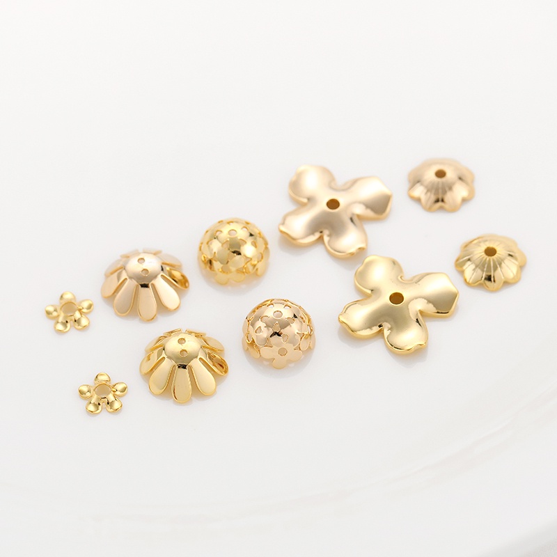 Giá Đỡ Hạt Ngọc Trai Torus Năm Cánh Bằng Đồng Mạ Vàng 14K Dùng Làm Trang Sức Thủ Công diy