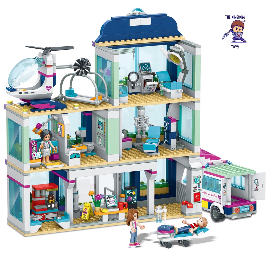Đồ Chơi Lắp Ráp Kiểu Mô Hình Bệnh Viện Cấp Cứu Thành Phố Nhân Ái Heartlake Hospital Đồ Chơi Bé Gái 3028