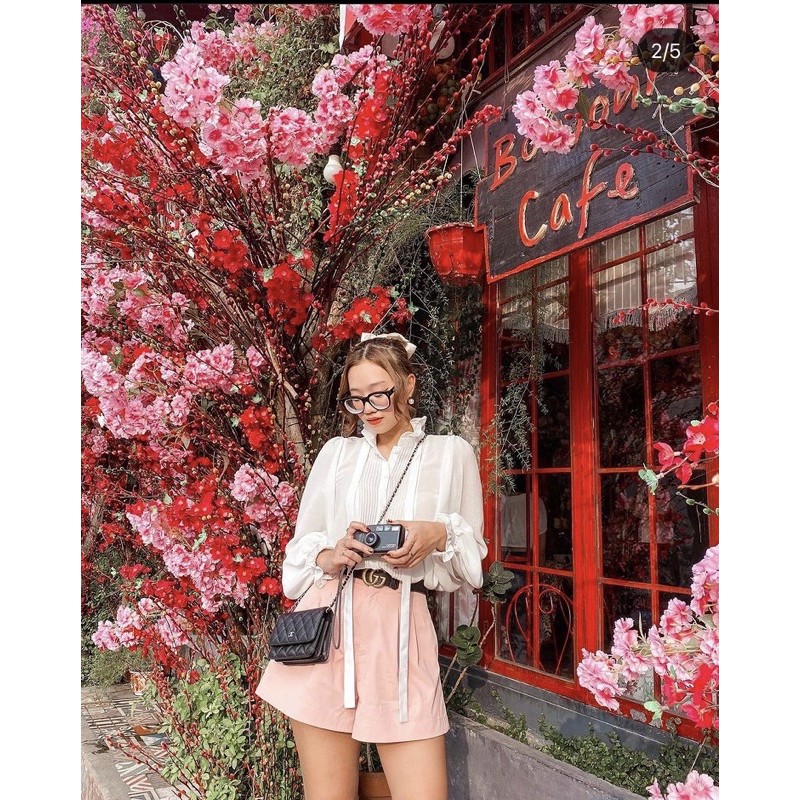 Quần sọc lưng cao Savanna Short Kaia