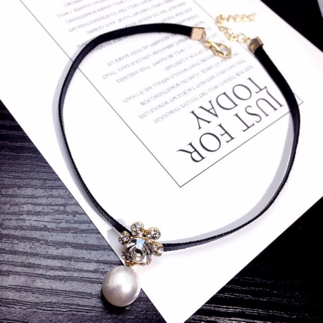 Chocker đá tròn- dây chuyền - vòng cổ