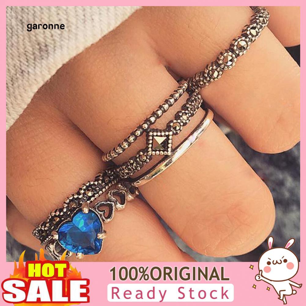 Set 6 Nhẫn Đeo Khớp Ngón Tay Phong Cách Boho Thời Trang Cho Nữ