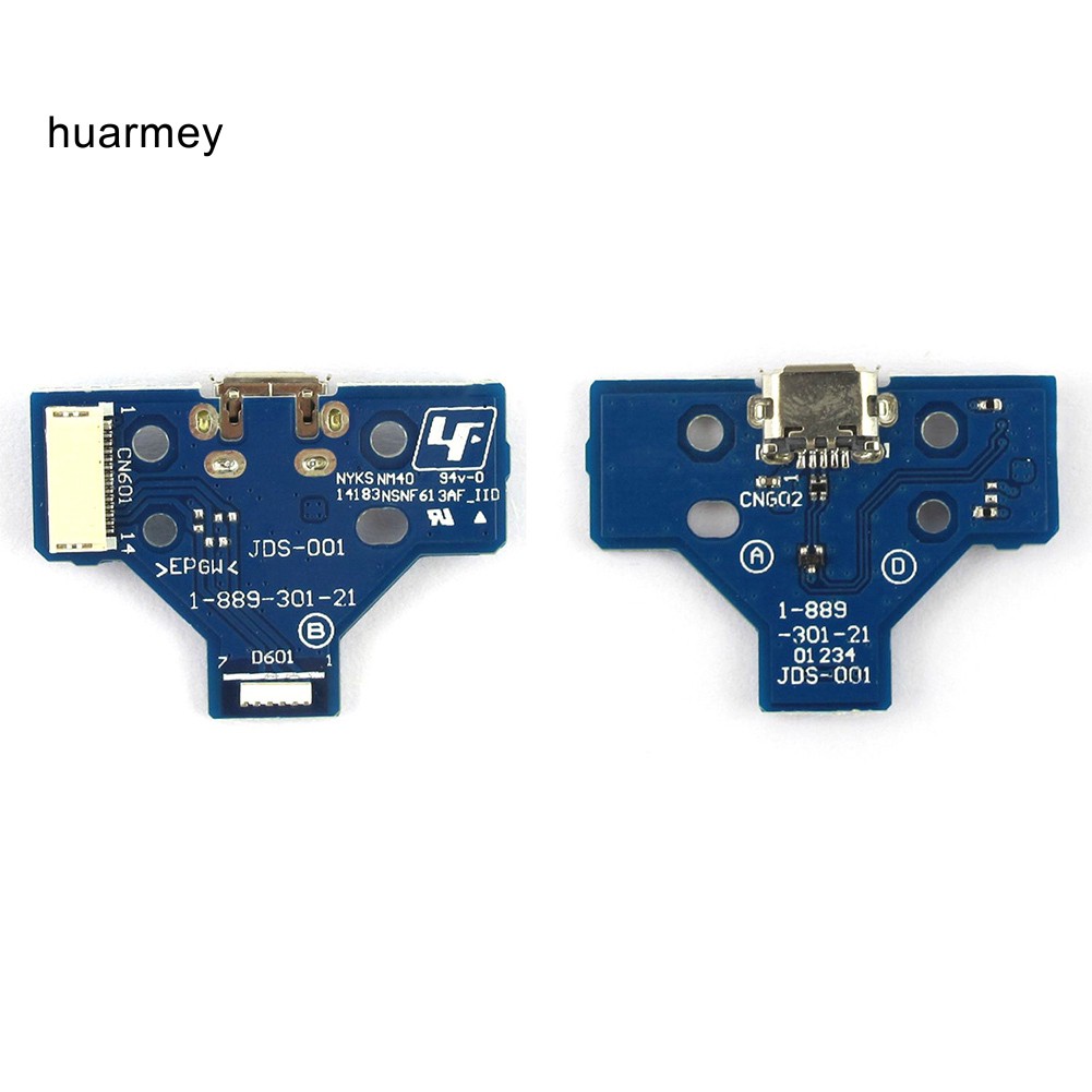 ♗HU USB Charging Port Board for PS4 Controller Dualshock JDS-001 14 Pin Flex Cable