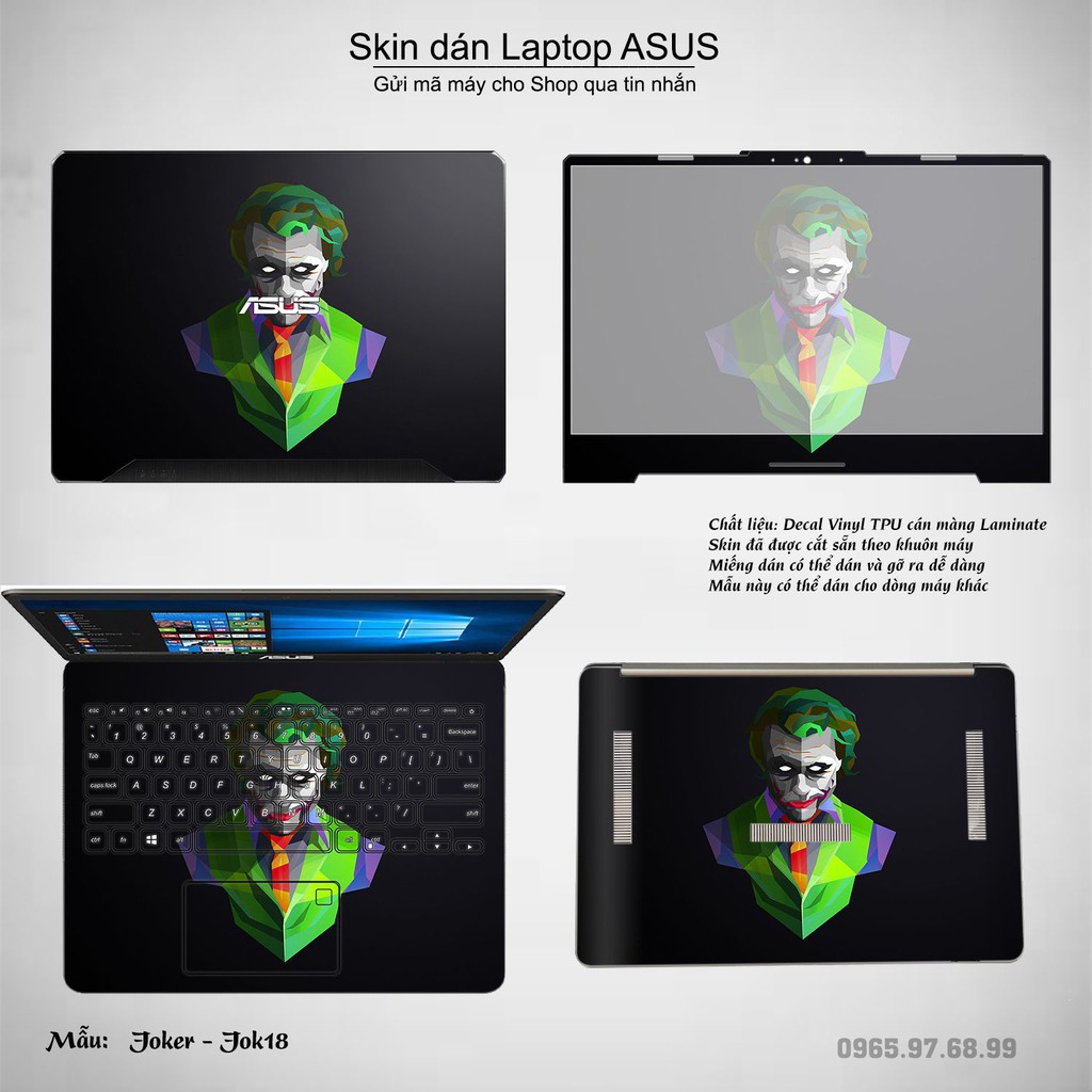 Skin dán Laptop Asus in hình Joker _nhiều mẫu 3 (inbox mã máy cho Shop)