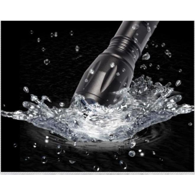 Đèn Pin Siêu Sáng T6 nhôm nguyên khối chống nước [ Tặng pin 18650 & Sạc Zoom