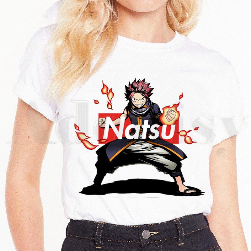 Áo Thun Nữ Tay Ngắn In Hình Fairy Tail Natsu Dragneel Lucy Cá Tính