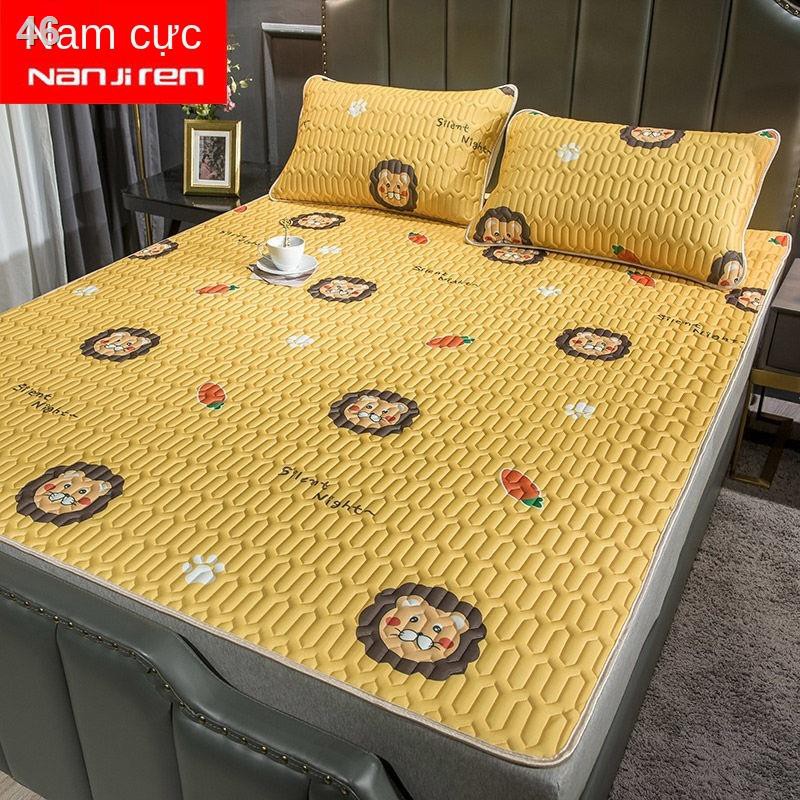 FBộ ba miếng chiếu cao su Nam Cực Thái Lan mềm điều hòa Tencel 1,5 băng lụa 1,8m giặt hè