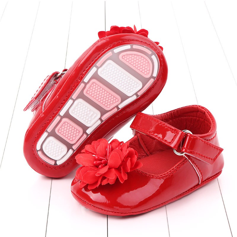 Giày búp bê bông hoa đế cao su chống trượt cho bé(6-12 tháng)