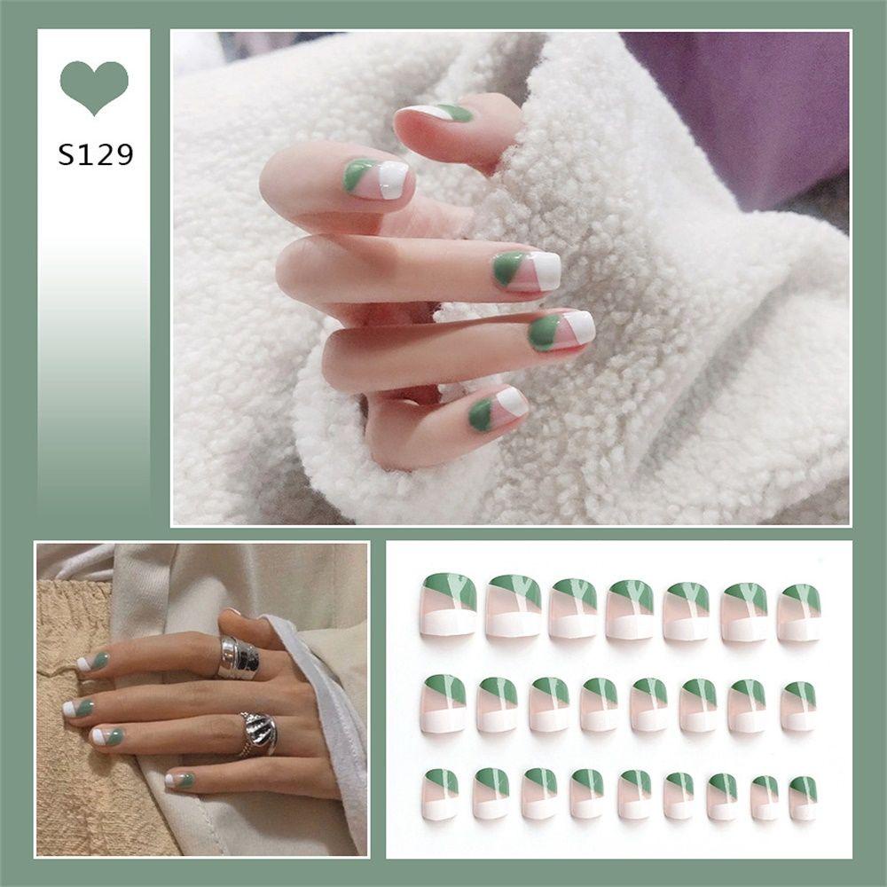 Set 24 Móng Tay Giả Dài Dạng Nhấn Phổ Biến