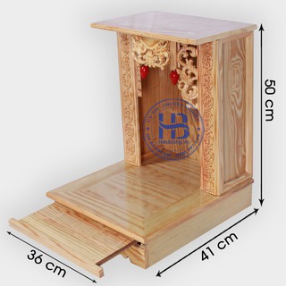 Bàn thờ thần tài giá rẻ 36cm đục mái bằng - Hỏa tốc- Nhận đặt hàng theo yêu cầu